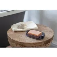 Valeska Recycled Glass Soap Dish - Grey Smoke