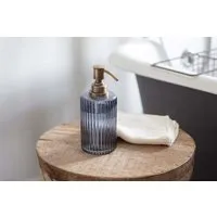 Valeska Ribbed Glass Soap Dispenser - Grey Smoke, Recycled Glass alternate view