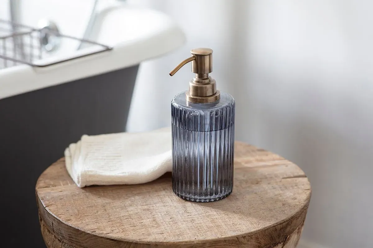 Valeska Recycled Glass Soap Dispenser - Grey Smoke image