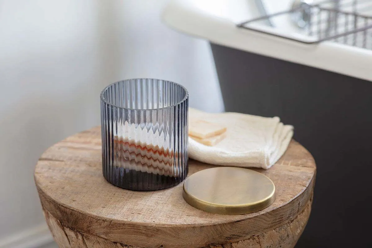 Valeska Recycled Glass Storage Pot - Grey Smoke product