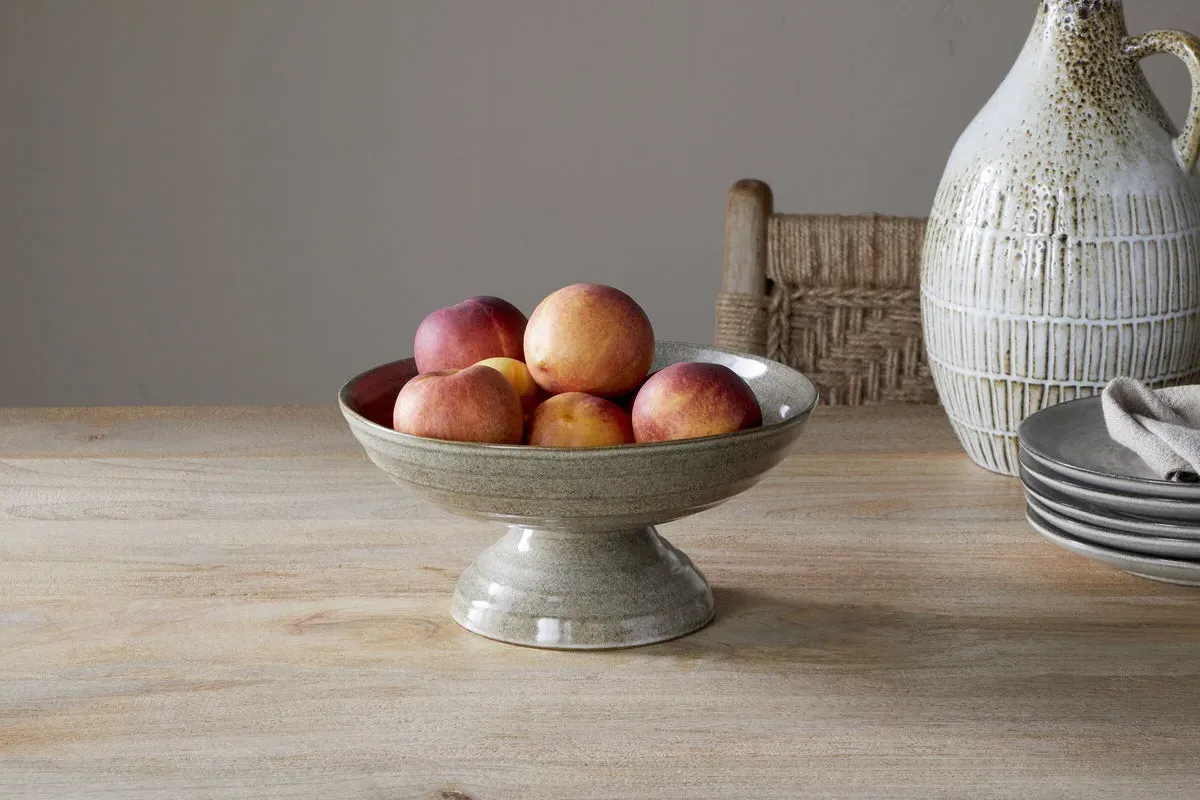 Valinha Footed Bowl - Grey, Earthenware image