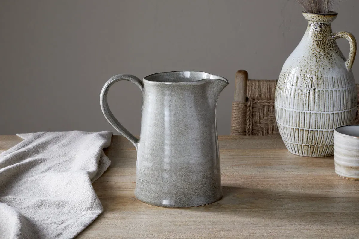 Valinha Large Earthenware Jug - Grey image