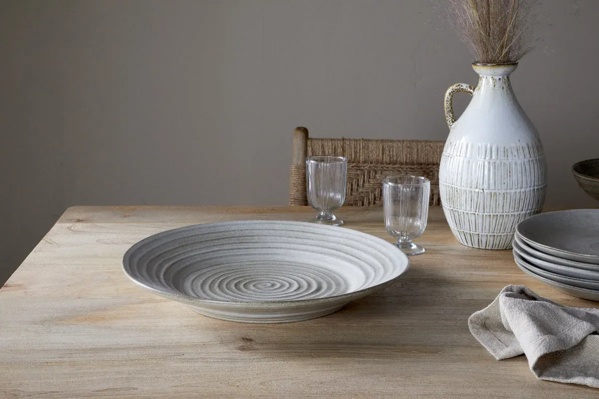Valinha Round Platter - Grey, Earthenware image