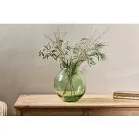 Vanita Wide Glass Vase - Green