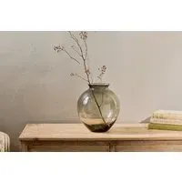 Vanita Wide Glass Vase - Smoke