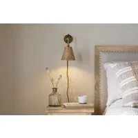 Vattu Plug In Wall Lamp - Natural, Antique Brass