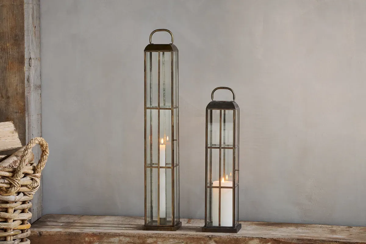 Vemula Large Lantern - Antique Brass