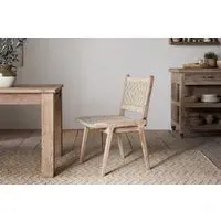 Vinay Armless Dining Chair - Natural, Acacia Wood