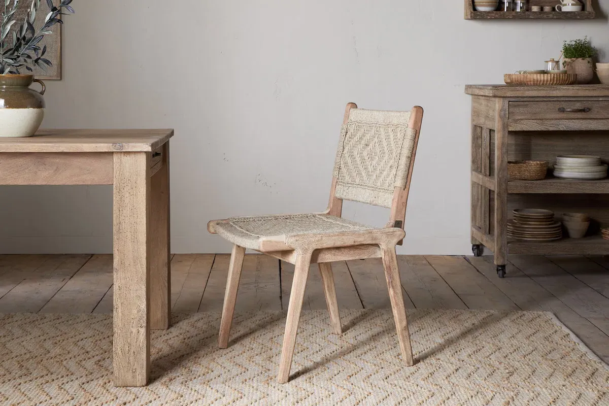 Vinay Armless Dining Chair - Natural, Acacia Wood image