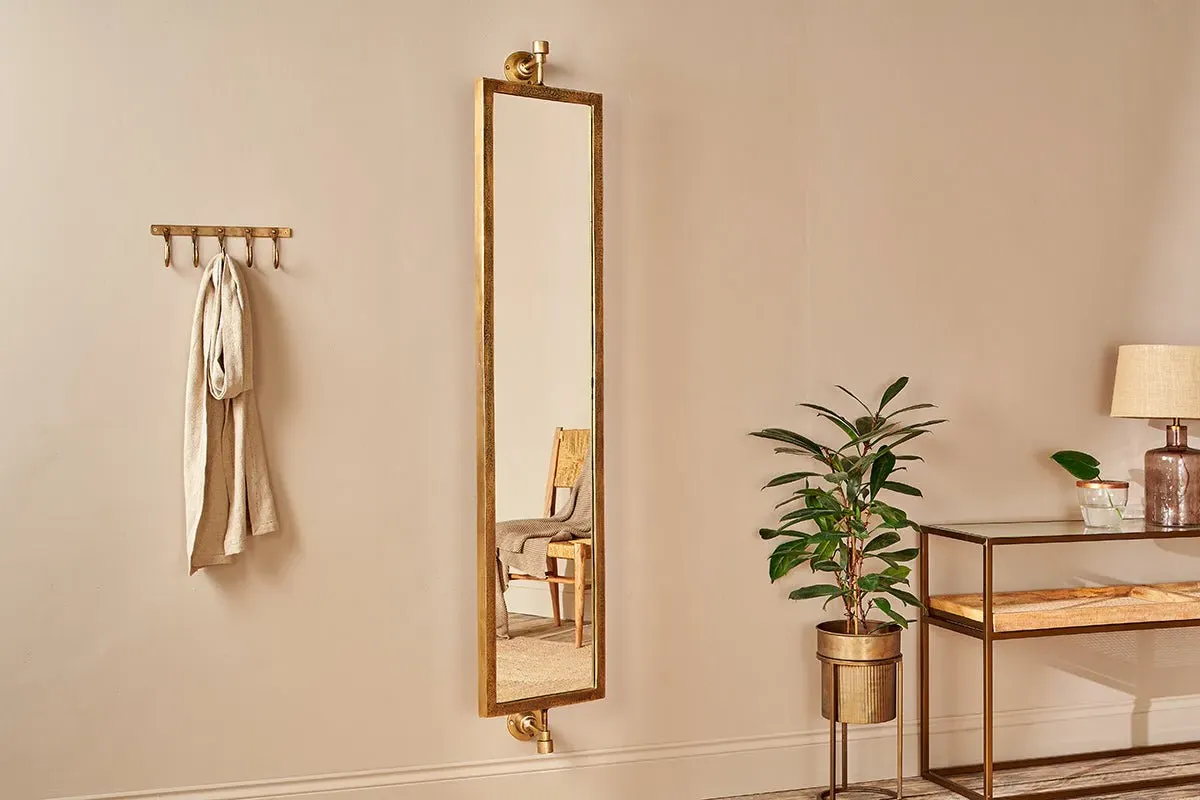 Visala Swivel Full Length Wall Mirror - Antique Brass image