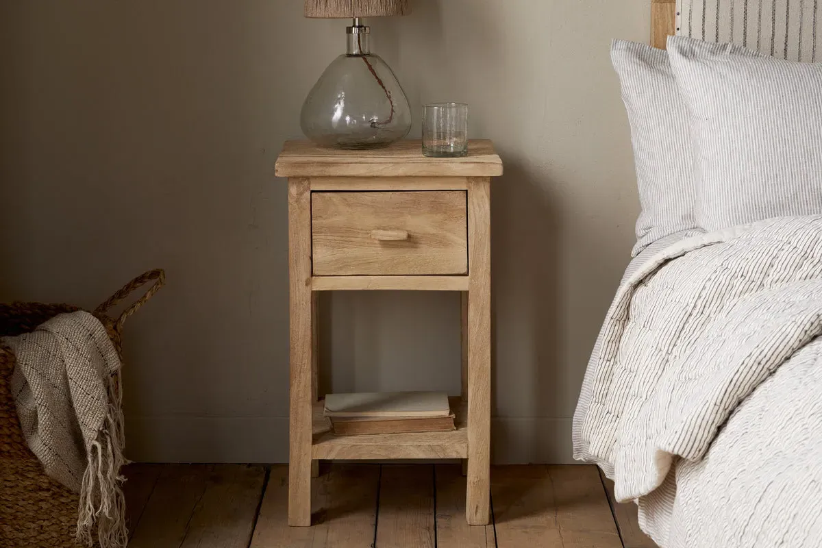 Vivan Grooved Bedside Table - Natural image