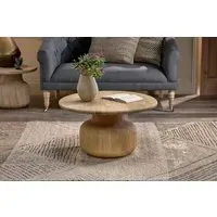 Vivan Grooved Coffee Table - Natural, Wood