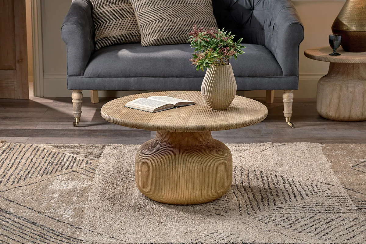 Vivan Grooved Coffee Table - Natural, Wood image