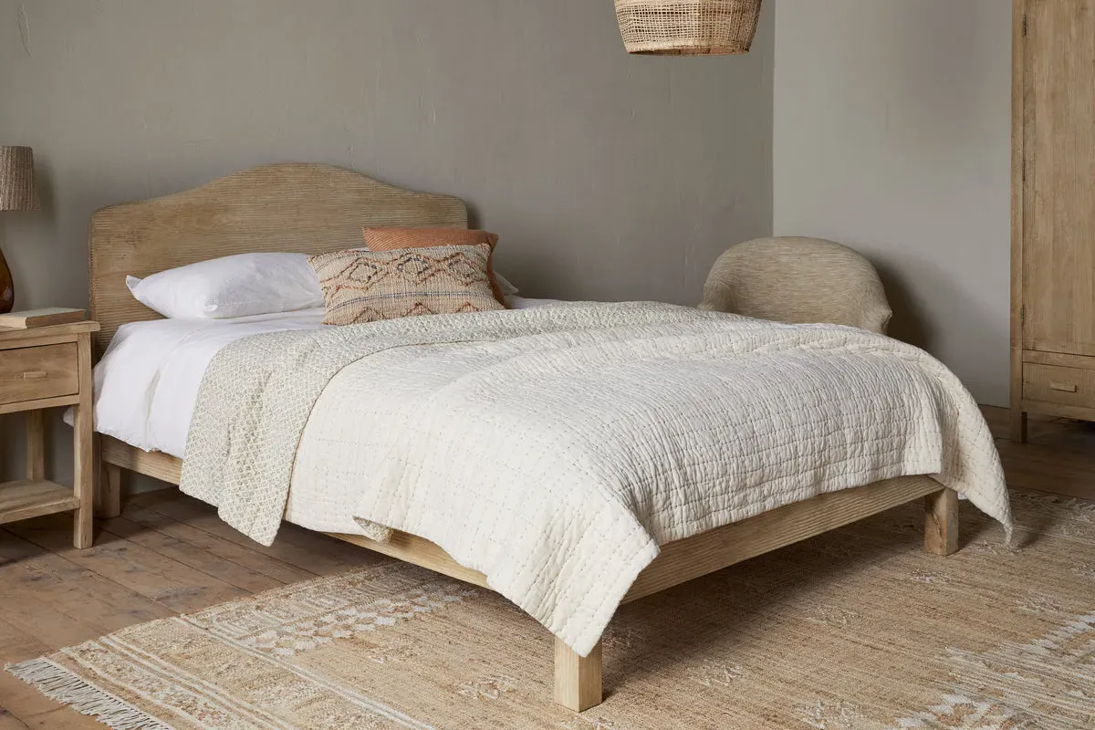 Vivan Grooved King Size Bed Frame - Natural, Mango Wood product