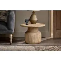Vivan Grooved Side Table - Natural, Wood