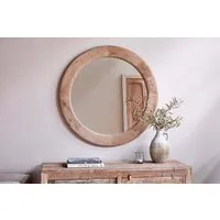 Vivan Grooved Wood Mirror - Natural, Mango Wood alternate view