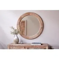 Vivan Grooved Wood Mirror - Natural