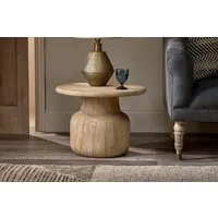Vivan Grooved Side Table - Natural, Mango Wood alternate view