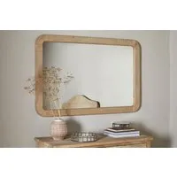 Vivan Rectangular Grooved Wood Mirror - Natural, Mango Wood alternate view