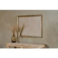 Yadur Large Rectangular Mirror - Antique Brass, Aluminium