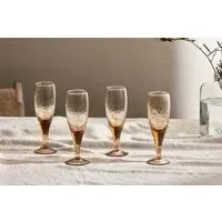 Yala Hammered Champagne Glass Set Of 4 - Dusty Terracotta