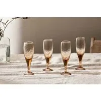 Yala Hammered Champagne Glass Set of 4 - Dusty Terracotta, Recycled Glass alternate view