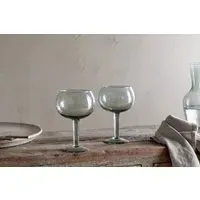 Yala Hammered Gin Glass Set Of 2 - Sage Green