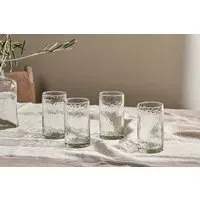 Yala Hammered Highball Glass Set of 4 - Clear