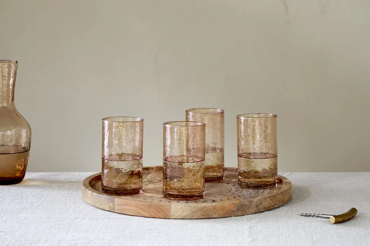 Yala Hammered Highball Set Of 4 - Dusty Terracotta, Glass image