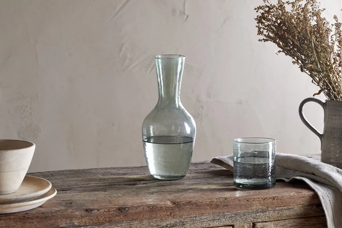 Yala Hammered Jug - Sage Green, Glass