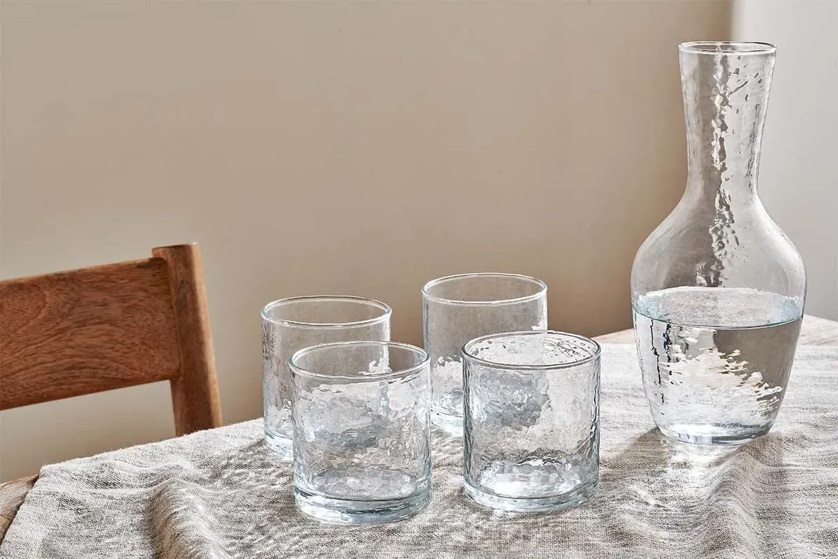 Yala Hammered Tumbler Set of 4 - Clear Glass image