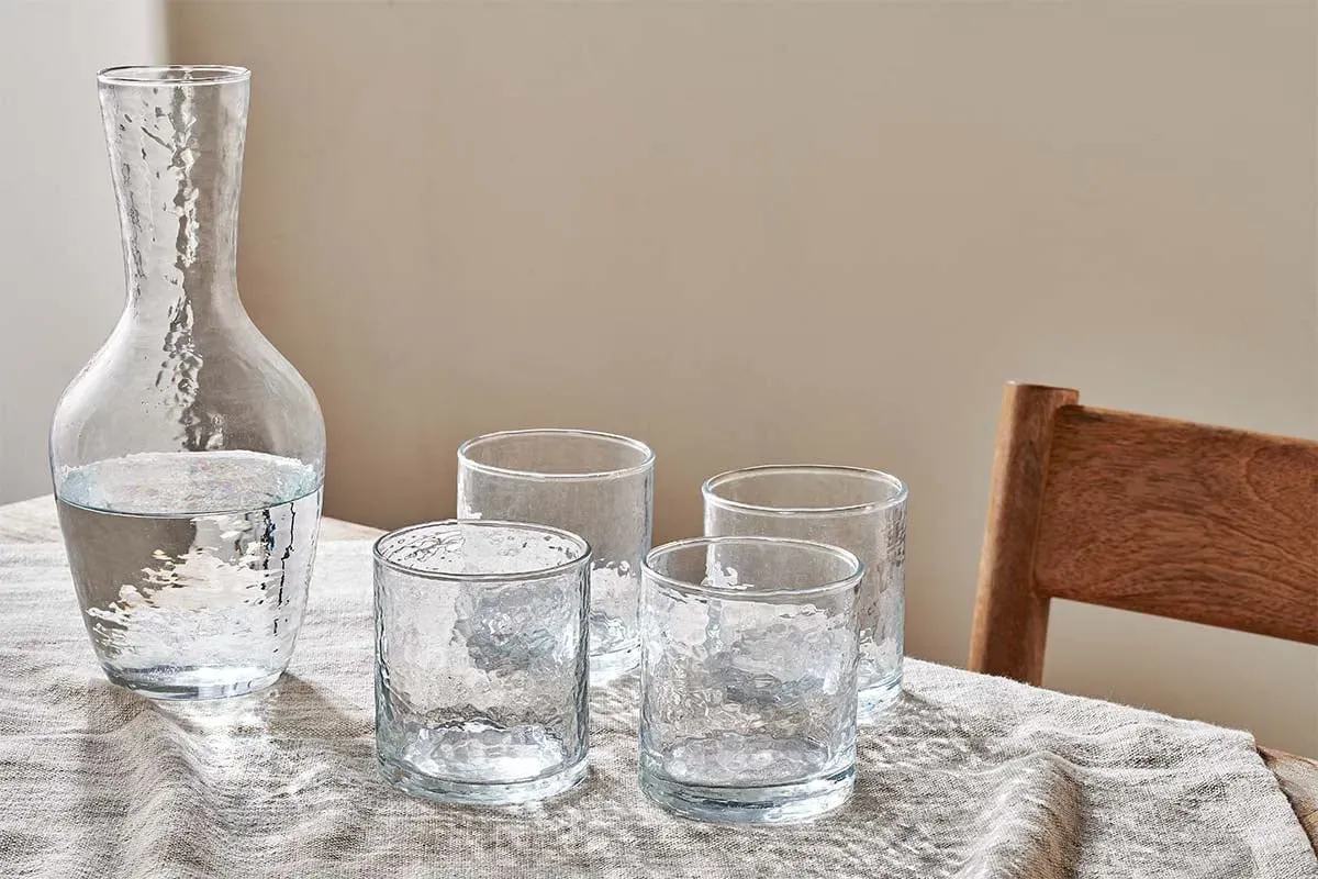 nkuku-yala-hammered-tumbler-set-of-4-glassware-clear image