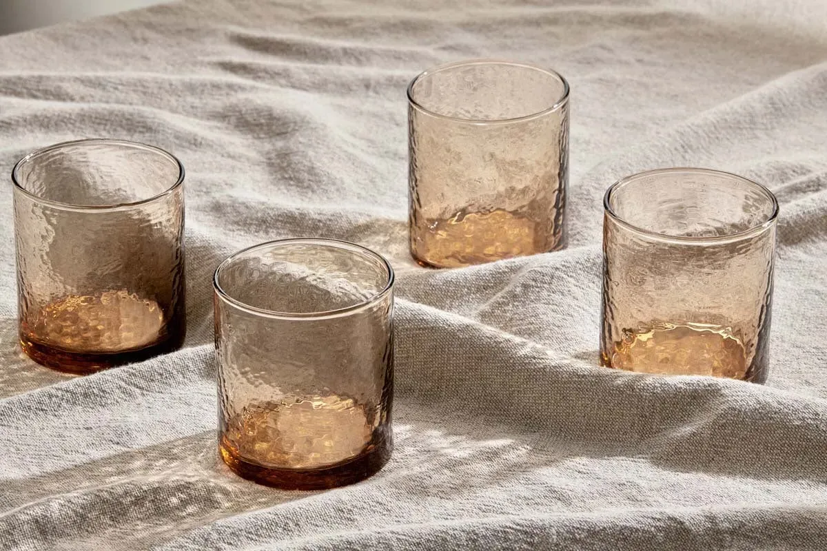 Yala Hammered Tumbler Set of 4 - Mauve, Recycled Glass product