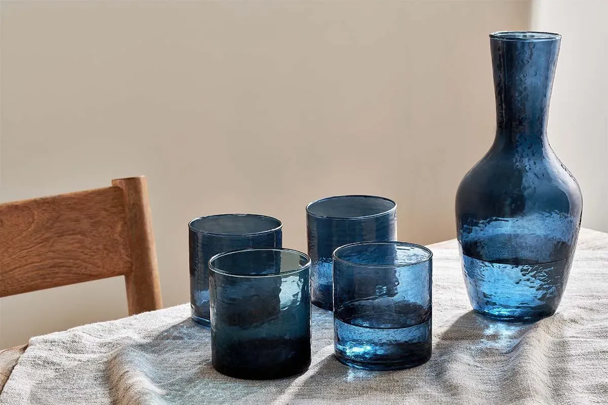 Yala Hammered Tumbler Set of 4 - Indigo image