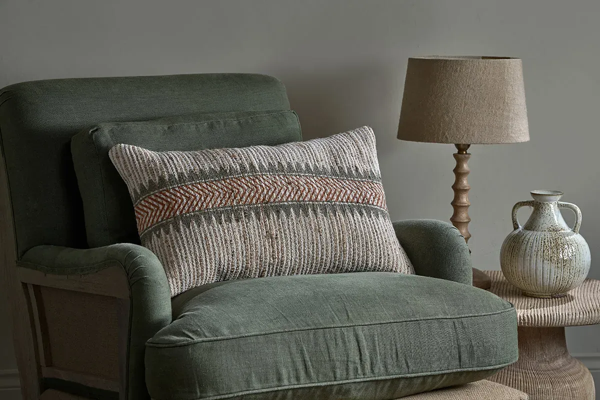 Zairya Cushion Cover - Natural/Rust, Jute & Cotton image