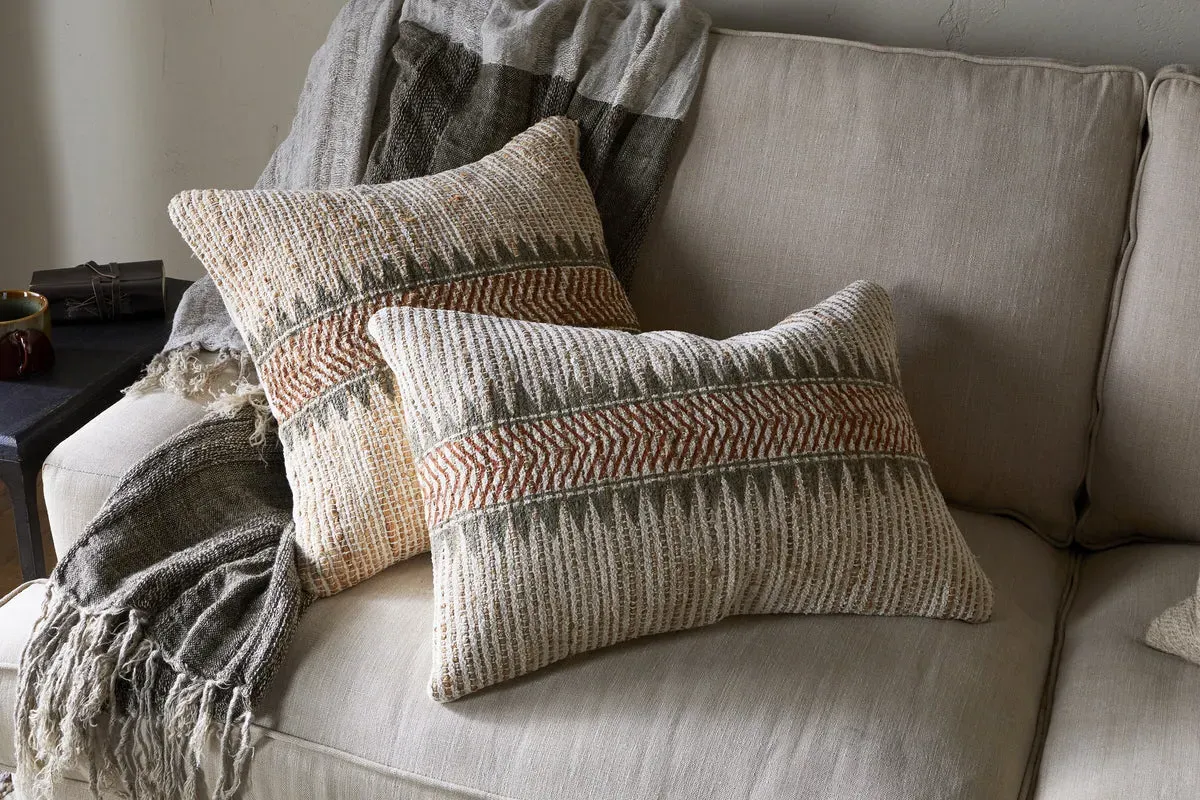 Zairya Jute & Cotton Cushion Cover - Natural/Rust product