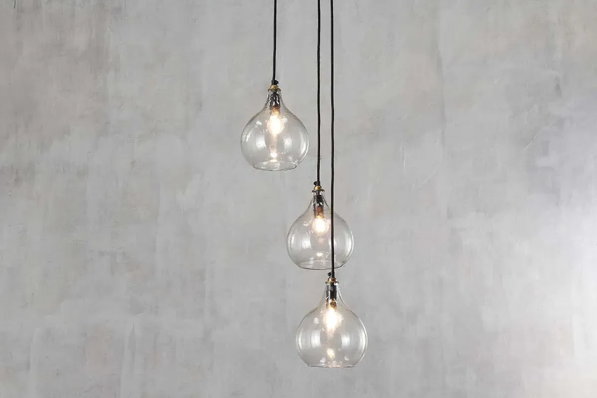 Ziva Recycled Glass Cluster Pendant Light - Clear image