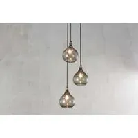 Ziva Recycled Glass Cluster Pendant Light - Green Smoke