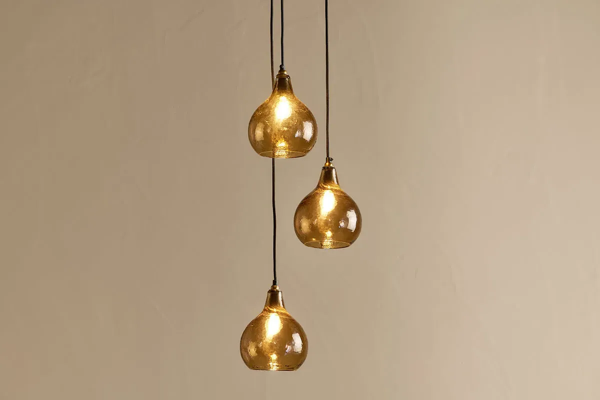 Ziva Recycled Glass Cluster Pendant Light - Tonal Red