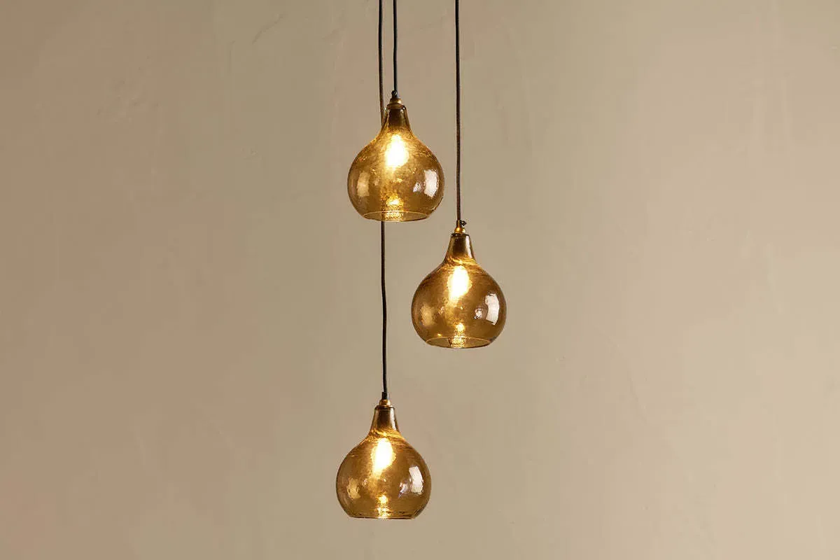 Ziva Recycled Glass Cluster Pendant - Tonal Red product
