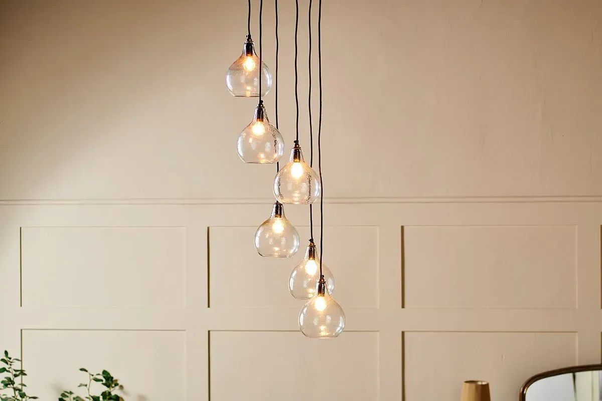 Ziva Statement Recycled Glass Cluster Pendant - Clear