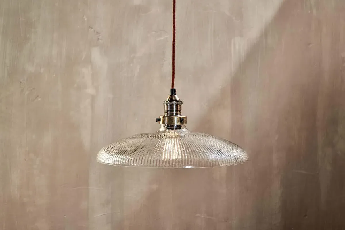 Zowie Large Recycled Glass Pendant Light - Antique Brass