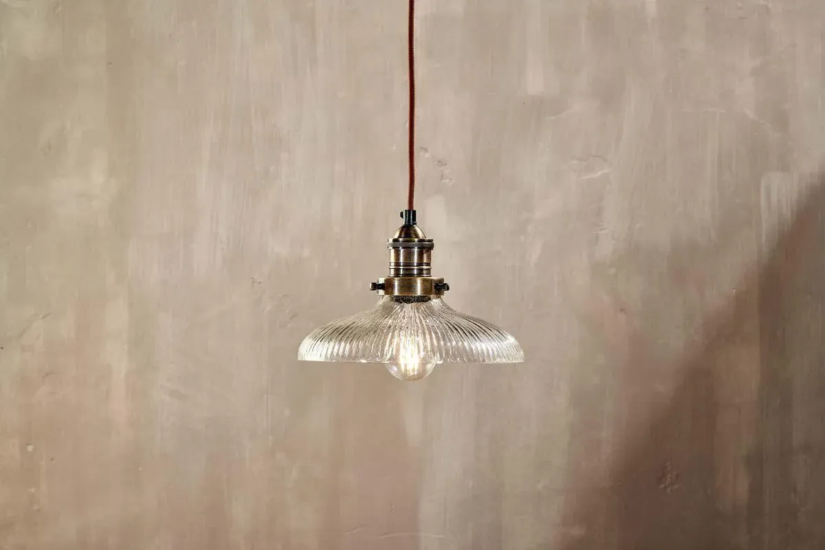 Zowie Small Recycled Glass Pendant Light - Antique Brass