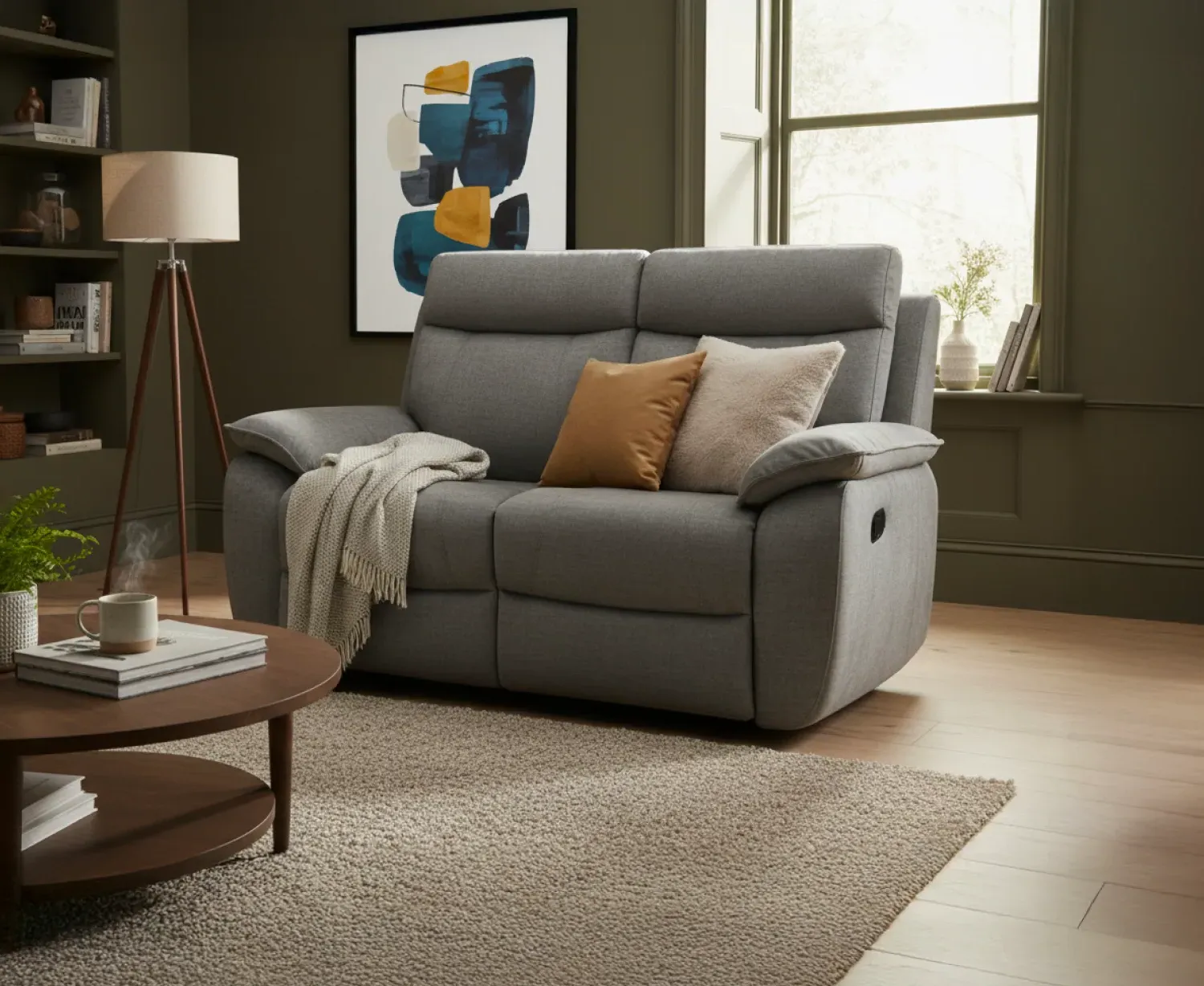 Albany 2-Seater Recliner Sofa - Charcoal, Fabric product
