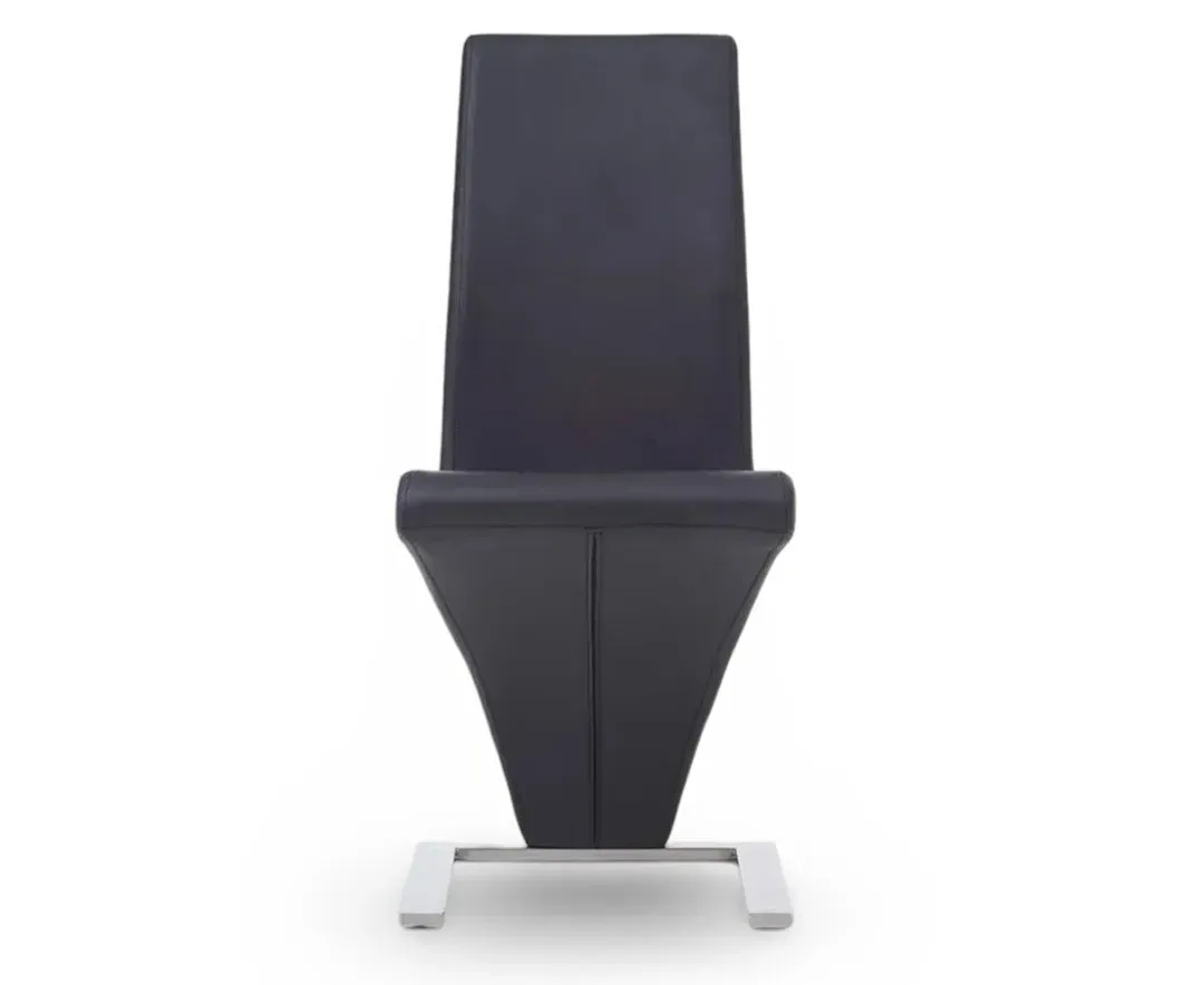 Aldo Set of 2 Dining Chairs - Black, Faux Leather product