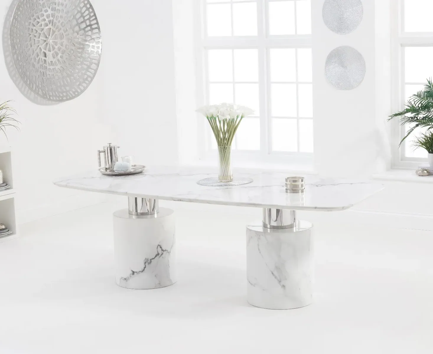 Antonio Dining Table - White, Marble product