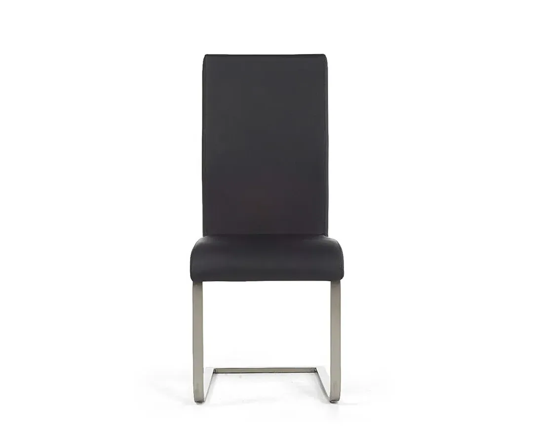 Austin Set of 2 Dining Chairs - Black, Faux Leather product
