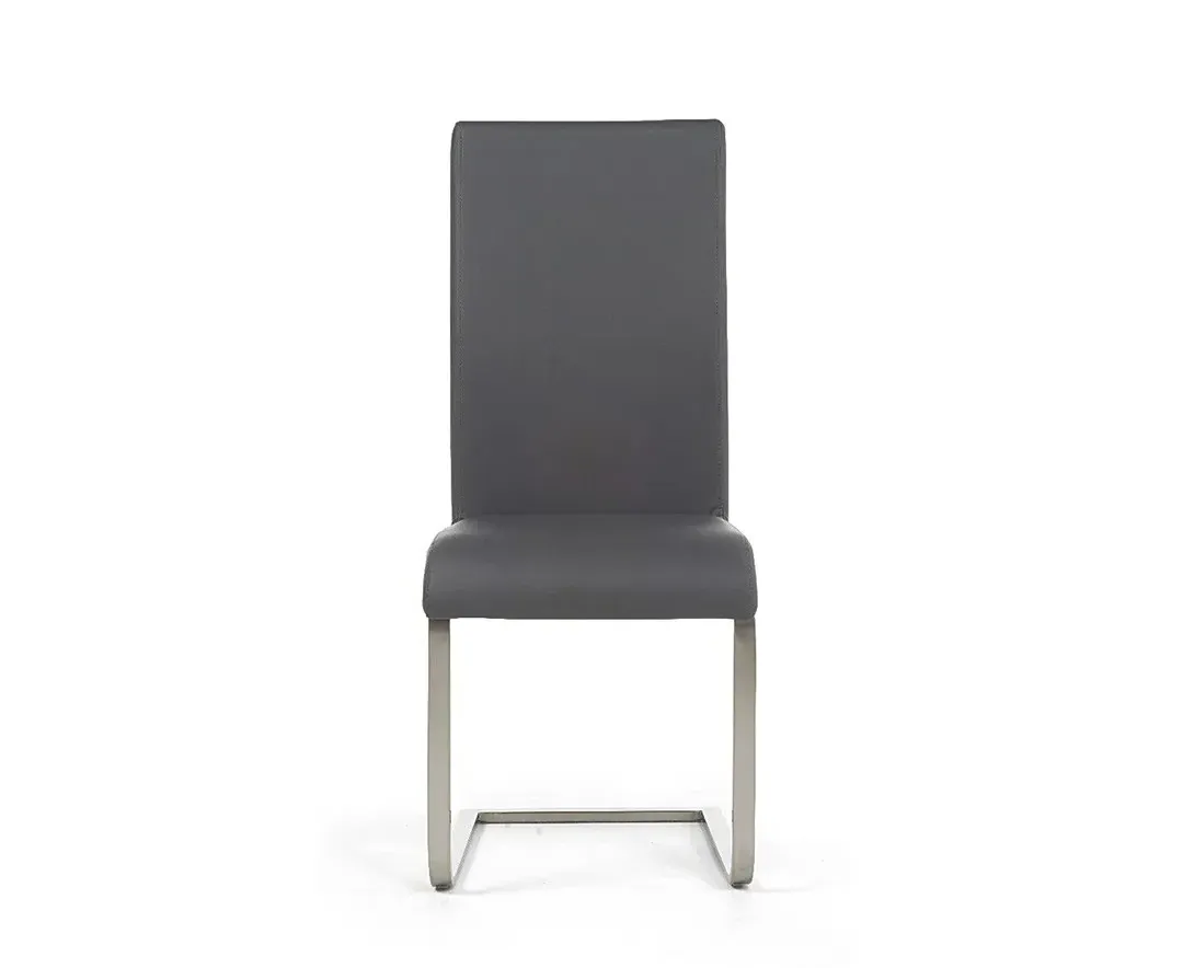 Austin Set of 2 Dining Chairs - Grey, Faux Leather product