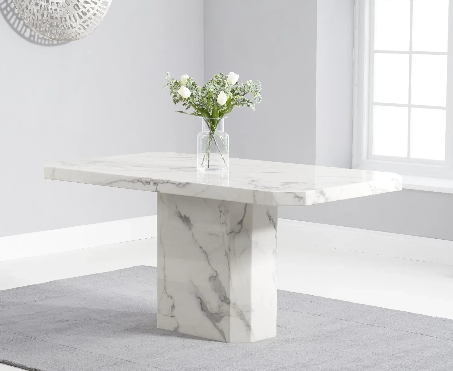 Belle Dining Table - White, Marble product