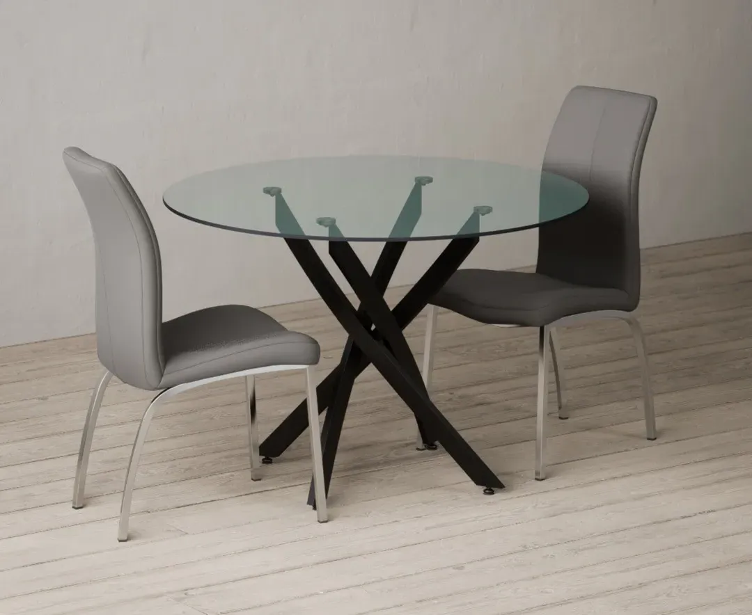 Bernini Glass Dining Table with 2 Marco Chairs - Natural product